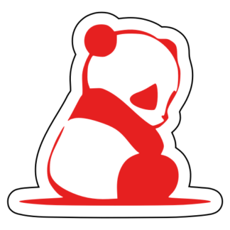 Sad Panda Sticker (Red)